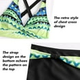 thumbnail image 4 of LAICAIW Womens Two Piece Swimsuits Wrap Front Bikini High Waisted Bottom Tummy Control Bathing Suits Vintage Print Swimwear, 4 of 7