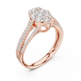 thumbnail image 2 of Zuwelria Moissanite Promise Rings | 0.94 Ct Round Cut Moissanite Engagement Ring - Wedding Ring for Women | Halo Diamond Rings | 18K Rose Gold Plated Silver Size 5, 2 of 8
