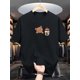 thumbnail image 2 of Men'S Casual Crew Neck T-Shirt with Milk Tea & Bear Print, Slight Stretch, Regular Fit, Summer Fashion Short Sleeve Tee for Adults, 2 of 6