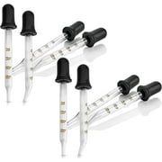 MEDca Eye Dropper 8 Pack Bent & Straight Tip Calibrated Glass Medicine Droppers LxWxH 7.09 x 7.09 x 1.06 in