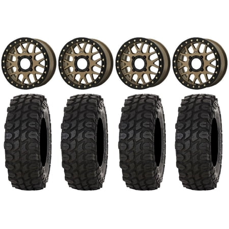 KS235 Grenade 15" Wheels Bronze 35" XComp ATR Tires Kawasaki Teryx Mule
