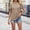 Khaki, variant on SEMPAI Women Summer Tunic Tops Hollow Out Crew Neck Shirts Cold Shoulder Sleeve Loose T-Shirt Casual Comfy Everyday Wear
