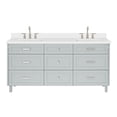 thumbnail image 6 of ARIEL Monroe 73 Inch Double Rectangle Sink Bathroom Vanity With Pure White Quartz Countertop 1.5 Inch Edge In Grey, 6 of 8