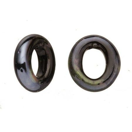 - 15pcs Moss Agate Porcelain Slider Beads for Licorice Leather - O Style Glaze finish 18x21mm