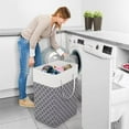 thumbnail image 3 of Folding Storage Basket Fabric Storage Bag Dirty Clothes Basket Wardrobe Storage Box Finishing Bag(One Size,Gray), 3 of 5