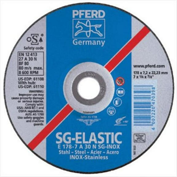 Pferd 4 1/2In X 1/4 Grinding Wheel 5/8-11 Thd Sg Inox Type 27