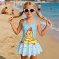 thumbnail image 3 of Uourmeti Cartoon Capybara & Apple Print Skirted One-Piece Swimsuit for Girls - Quick Dry, Stretchy Swim Dress for Beach & Pool Vacations, 3 of 8