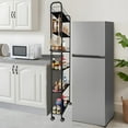 thumbnail image 2 of in Slim Rolling Storage Cart Mobile Shelving Unit with Wheels Metal Wire Storage Shelving Rack with Baskets for Kitchen Bathroom Office Laundry Narrow Piaces, 2 of 7