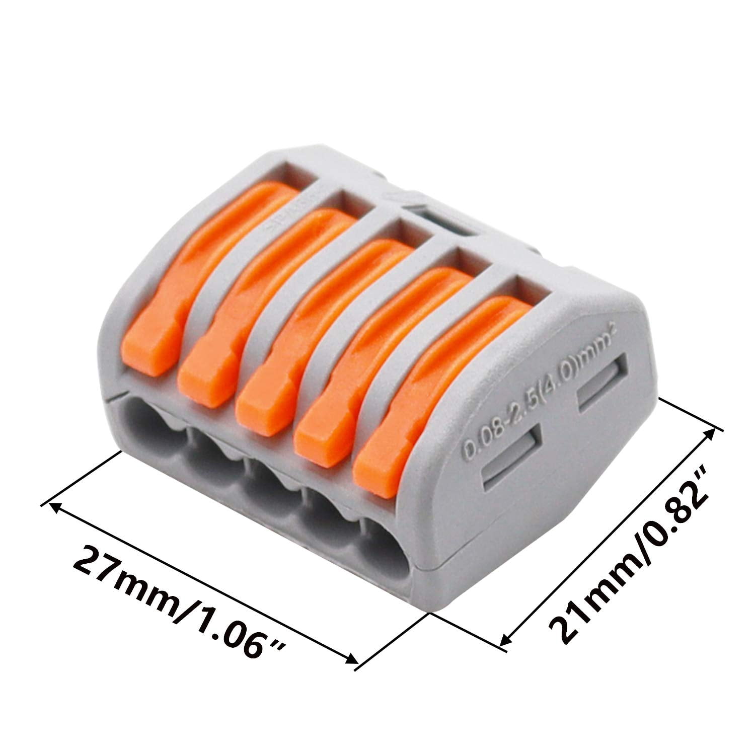 25 pieces of 5-port lever nut conductor compact cable connector quick connect terminals, suitable for various types of wires -215