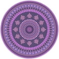 thumbnail image 1 of Ahgly Company Machine Washable Indoor Round Transitional Bright Lilac Purple Area Rugs, 7' Round, 1 of 7