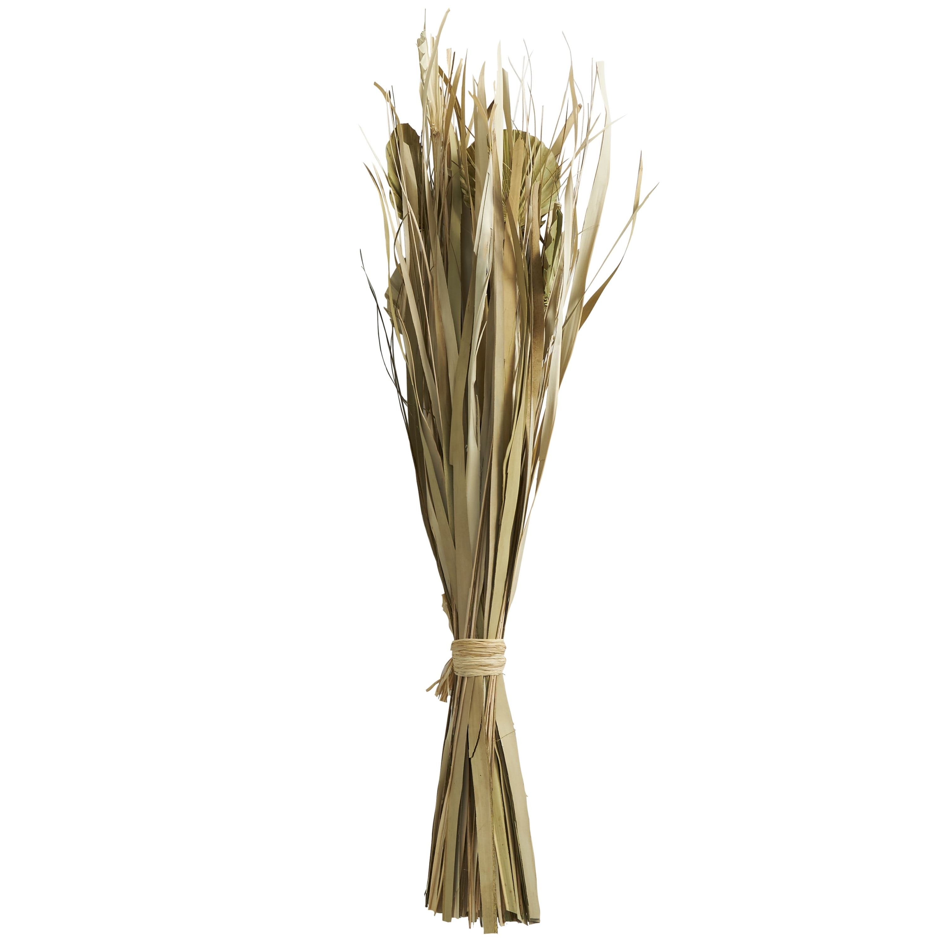 40" Handmade Tall Bouquet Dried Plant Natural Foliage Grass Bouquet with Fan Like Palm Leaves, by DecMode