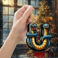 thumbnail image 4 of CuiLiyq 26 Initial Letter Christmas Ornaments, Christmas Initial Ornaments With Snake, Christmas Tree Hanging Decorations, Xmas Gifts Pendant (Acrylic, U), 4 of 5