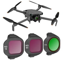 3 Pack ND Filter Set Compatible with DJI Mini 5 Pro, Multi-Coated HD Optical Glass Camera Lens Filter Set ND16 ND64 CPL Light Reduction Vlog Camera Filter Accessories, Lightweight Plastic Frame