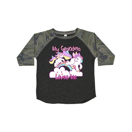

Inktastic My Grandma Loves Me Unicorn Gift Toddler Toddler Girl T-Shirt