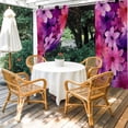 thumbnail image 4 of Outdoor Curtains for Patio Waterproof, Watercolor Flowers Outdoor Privacy Panels Grommet, Spring Floral Vintage Pink Purple Blackout Outside Curtains for Porch/Cabana/Pergola/Gazebo 54"x95", 1 Panel, 4 of 8