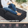 thumbnail image 3 of Aukfa Modern Oversized Chaise with Adjustable Backrest, Sleeper Chair Sofa Recliner for Living Room, Black, 3 of 10