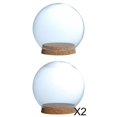 thumbnail image 1 of 3 piezas transparentes a prueba de polvo en forma de bola cúpulas de Cloche con Base de madera planta decoración de Macarena Cúpula transparente, 1 of 6
