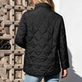 thumbnail image 4 of hoksml Women’s Stand‑Collar Diamond Quilted Jacket, Zip‑Up Lightweight Outer Coat, 4 of 7