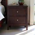 thumbnail image 2 of FurniFact 2-Drawer Rectangular Nightstand Cappuccino, Wood Nightstand with Drawers, 2 of 5