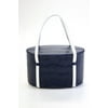 Pre-owned|Pop + Suki Leather Contrast Dual Strap Satchel Small Handbag Navy Blue