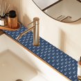 thumbnail image 2 of Yayeee Faucet Mat for Kitchen Sink 14.7" Diatomite Long Splash Guard Pad, Navy Blue Anchors Pattern, 2 of 7