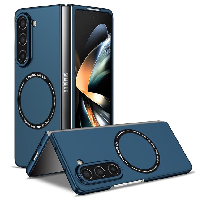 KAIYANG Funda rígida para teléfono Samsung Galaxy Z Fold5 5G con cubierta magnética compatible con MagSafe Style E Samsung Galaxy Z Fold5 Azure