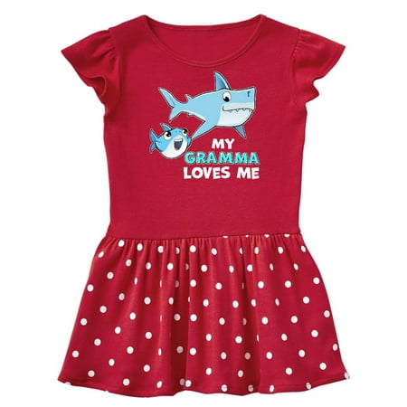 

Inktastic My Gramma Loves Me with Cute Sharks Gift Baby Girl Dress