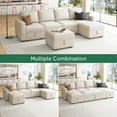thumbnail image 5 of HONBAY Linen Modern Pull-Out Sleeper Sofa Bed with Storage Chaise, Beige, 5 of 9