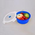 thumbnail image 3 of Contenedores de almacenamiento de alimentos plegables con tapa hermética, almacenamiento plegable de silicona Azul Cola Cuencos de camping plegables, 3 of 8