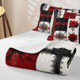 thumbnail image 4 of Manfei Red Roses Bowknot Twin Quilt Set for Girls,Chic Flowers Bohemian Damask Twin Coverlet Set for Teens Female, 4 of 7