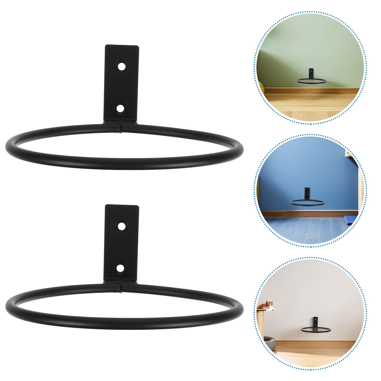 LITINKIMI Foldable Black Metal Pet Feeding Station Wall Mount for Indoor Use, Space-Saving and Design