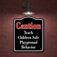 thumbnail image 2 of Caution Teach Children About Road Safety Red BLACK Aluminum Composite Sign, 8.5"x10", 2 of 9
