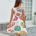 thumbnail image 6 of Rainbow Lollipop Dress Fashion Beach Long Dresses Female Party Printed Sundress, 6 of 7