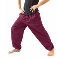 thumbnail image 3 of Itsame Comfortable Loose Pants for Womens Solid Color Retro Relaxed High Waisted Wide Leg Sweatpants Wine Size S, 3 of 7