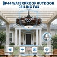 thumbnail image 4 of Garvee 20 Inch Outdoor Ceiling Fan with Light, Waterproof Patio Fan with Remote & APP Control, 6 Speed Quiet Motor, Dimmable LED Porch Ceiling Fan for Gazebo Pergola Balcony Patio, 3 Blade ABS Fan, 4 of 8