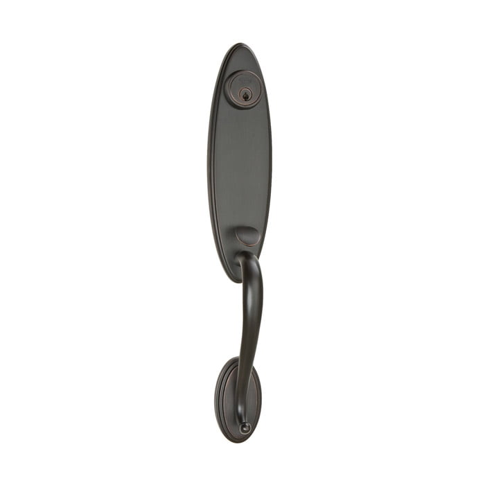 One Piece Exterior Handleset Keyed Door Lock Hardware Oil Rubbed