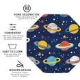 thumbnail image 3 of Honeii Planets and Stars print Leather Coaster Set of 4, ideal for safeguarding your furniture from drinks spills and effortless cleanup-Octagon, 3 of 6