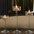 thumbnail image 6 of SDFGTstore Tall High Glass Candle Holder Long Stem Clear Tealight Candlestick Wedding Decor, 6 of 14