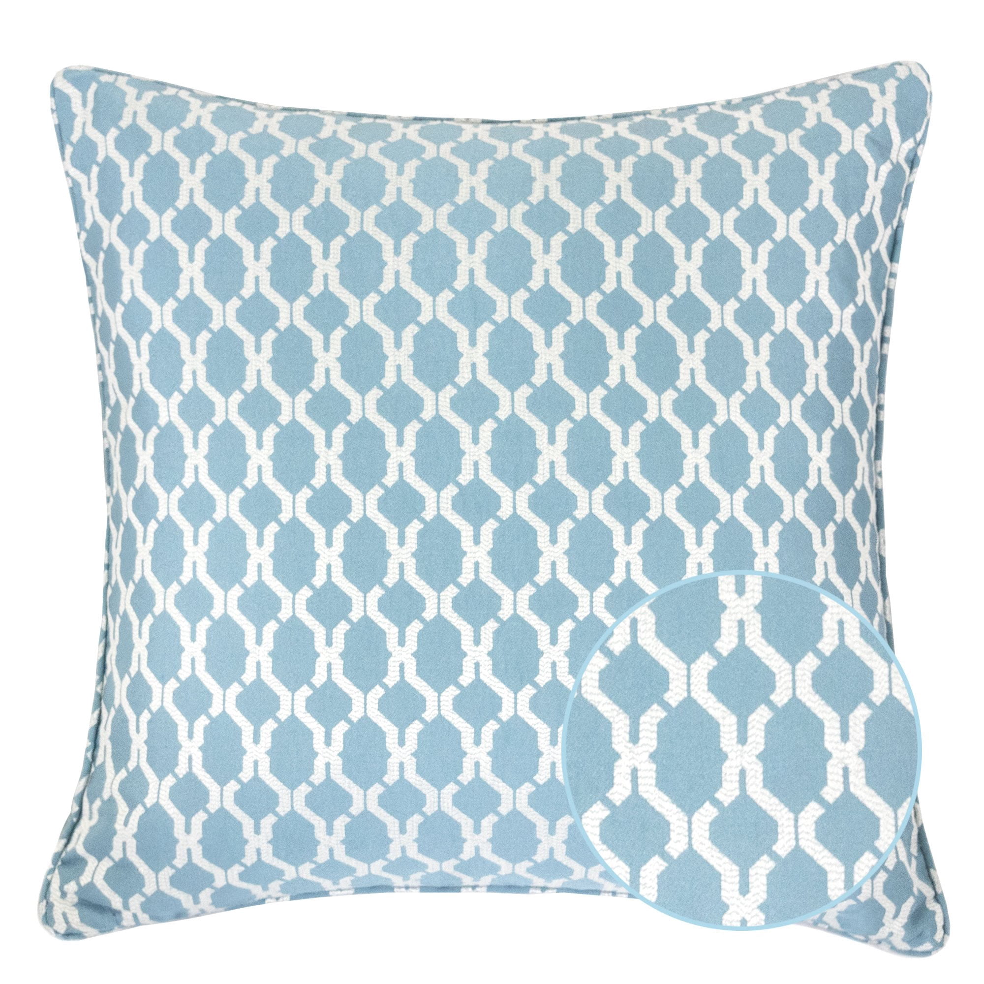 Amelia Turquoise Geometric Polyester 20 in. x 20 in Throw Pillow