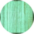 thumbnail image 1 of Ahgly Company Indoor Round Abstract Turquoise Blue Modern Area Rugs, 8' Round, 1 of 4