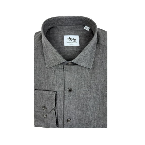 Wear Sierra Top Shelf Men's Turkish Cotton Long Sleeve Button Up Shirt in Classic Gray