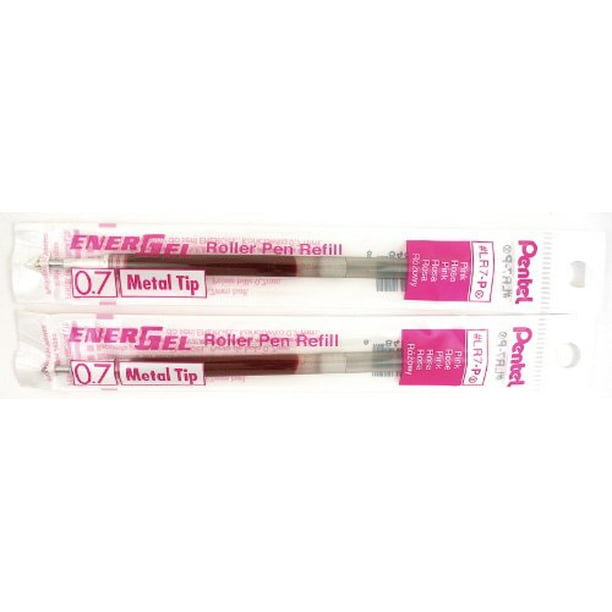 2 Pk Pentel LR7P EnerGel Refills, 0.7 mm Medium, Pink
