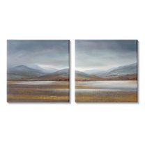 Stupell Industries Cloudy Weather Sky Rural Pasture Grasslands Painting Painting Gallery Wrapped Canvas Print Wall Art, Set of 2, Design by Lyn Timmington
