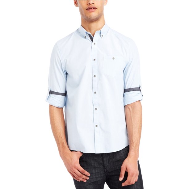 Camisa con Botones a cuadros Kenneth Cole hombre azul grande Botones al frente