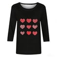 thumbnail image 2 of TaTaai Fashion Women's Day Printed Loose Casual Round Neck Three Quarter Sleeves 3/4 Sleeves T-shirt Pullover Top Gift, 2 of 5