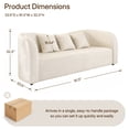 thumbnail image 5 of 91" Sherpa Fabric Sofa, Modern Comfy Couch with 3 Throw Pillows, Solid Wood Frame, Fully Assembled Living Room Sofa for Home or Apartment, 5 of 9