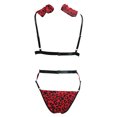 thumbnail image 4 of Intimates Ensemble de Lingerie de Noël 5 Pcs pour Femmes 1 Soutien-Gorge & 1 String & 1 Porte-Jarretelles & 2 sous-Vêtements Rouges Ensemble de Lingerie de Nuit avec Armatures, 4 of 6