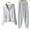 Gray, variant on Ecqkame Tracksuit Sets for Women Clothing Two Piece Fall Jogging Outfits Long Sleeve Hooded Zip Up Sweatshirt Jacket and Wide-Leg Pants Black L