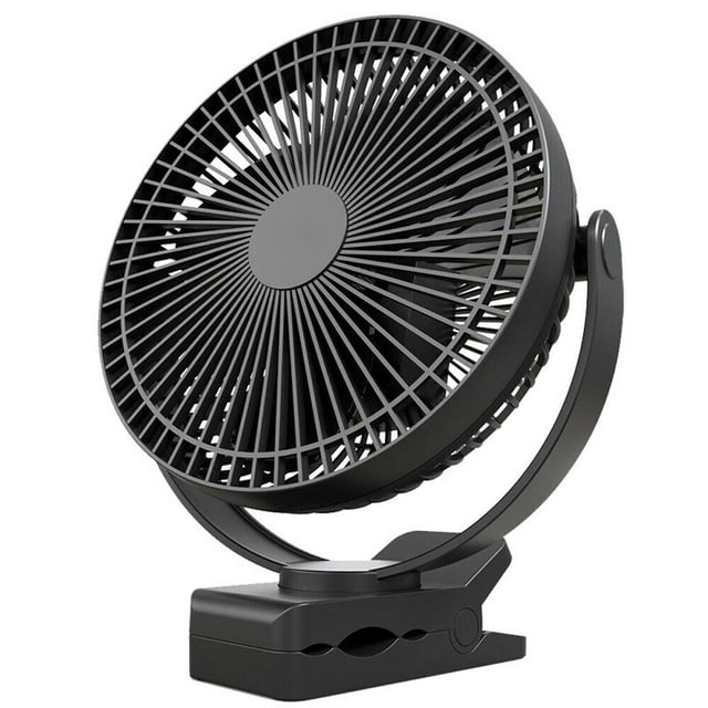 Ventilador de flujo de aire con clip, batería recargable USB de 5 pulgadas