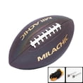 thumbnail image 1 of Rugby Fluorescent reflective Rugby black durable pu American standard game training Ball (including net pocket + pump needle), 1 of 4